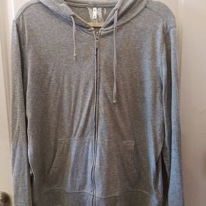 Womens grey light weight zip up hoodie. Size XL